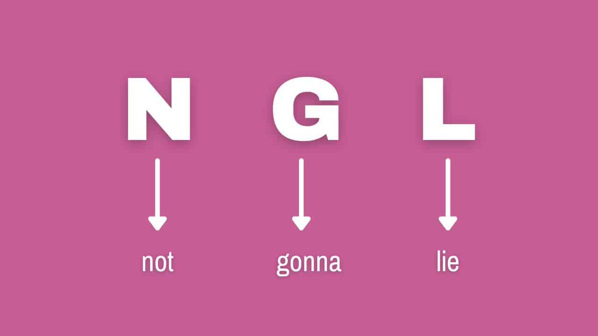 codename_tmp3's tweet image. On a human side, For years I was asking my self what does 'NGL' mean so today I seached about it and It means 'Not Gonna Lie', How many videos I have made saying this but only finding out now. 😂😂😂