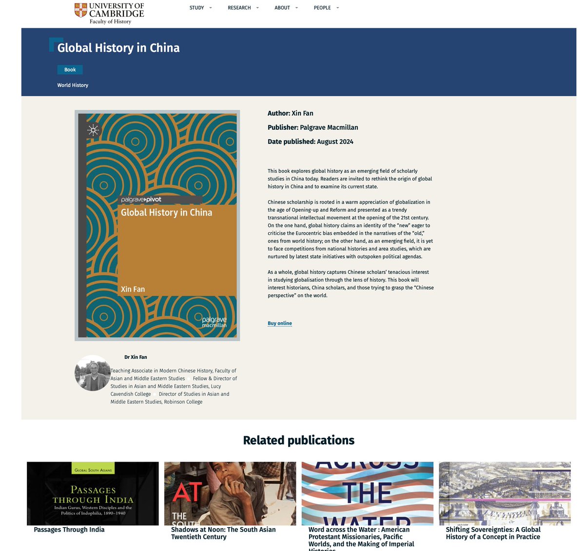 Thank you for the Cambridge History Faculty(<a href="/CamHistory/">Cambridge History</a> )'s promotion of my book on Global History in China!
hist.cam.ac.uk/publication/gl…