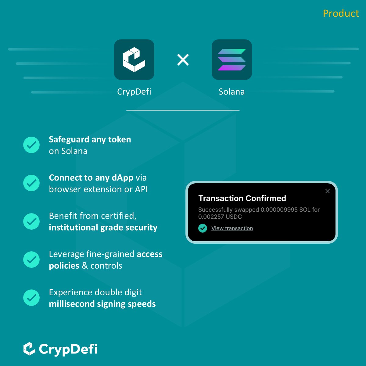 CrypDefiCustody's tweet photo. Introducing Solana on CrypDefi 🚀

We're thrilled to announce that CrypDefi now supports Solana, opening up new possibilities for our clients! 

Start exploring the Solana ecosystem with CrypDefi today!
#CrypDefi #Solana #CryptoCustody #DeFi https://t.co/GWTVmJZ9fB