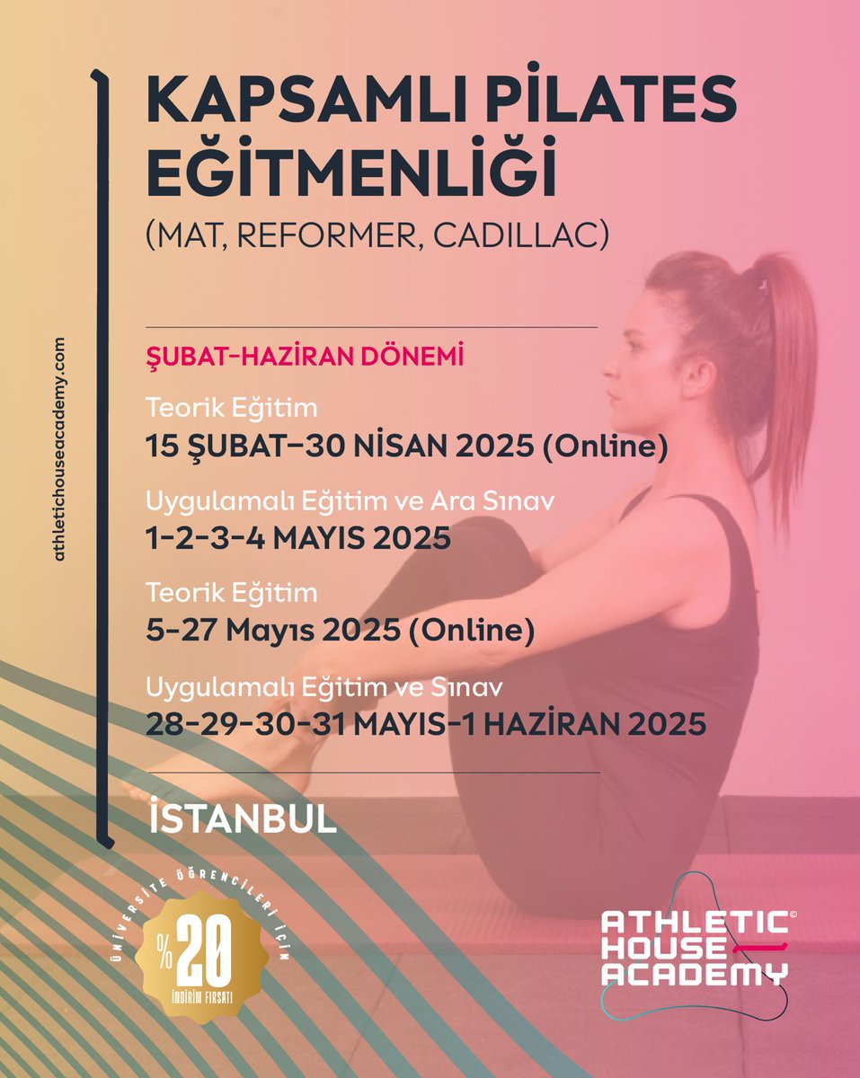 athletichousetr's tweet image. Kapsamlı Pilates Eğitmenliği İçin Doğru Yer, Doğru Başlangıç! (Mat, Reformer, Cadillac)
#fitness #erepslevel3 #issa #ncsf #europeactive #personaltrainer #wellness #pilates #yoga #zumba #indoorcycle #athletichouseacademy #temelegzersiz #exercisescience #reformer #cadillac #matwork