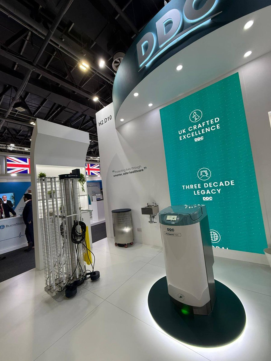we_are_ddc's tweet photo. Day 1 at Arab Health 2025

Excited to be in #Dubai, showcasing infection prevention solutions!

Unveiling our new #UVC range for safer disinfection and the Pulpmatic® Flex, our latest maceration tech innovation.

Visit H2.D10 - UK Healthcare Pavilion

#ArabHealth2025 https://t.co/hubrJXpuEY