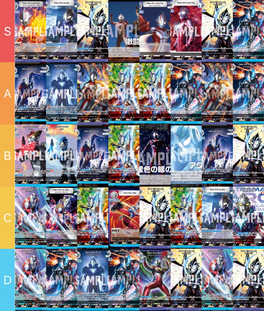 ウルトラマンカードゲーム02環境tier表 ・激闘の覇者を成立させる