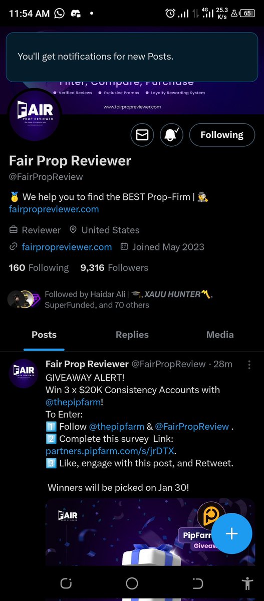 Simply_Ahlah's tweet photo. @FairPropReview @thepipfarm Done ✅✅ https://t.co/WuSx1mN5Hz