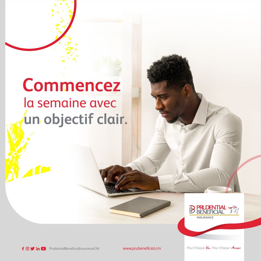 𝐅𝐢𝐱𝐞𝐳 𝐯𝐨𝐬 𝐨𝐛𝐣𝐞𝐜𝐭𝐢𝐟𝐬                                                                                      

Chaque lundi est une opportunité de poser des bases solides pour vos projets.

#ObjectifsDeLaSemaine #Focus #Succès #PrudentialBeneficialInsurance #Sécurité