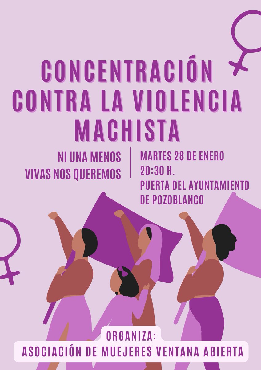 Mañana martes,  28 de enero a las 20.30h,  CONCENTRACIÓN en la puerta del Ayuntamiento de Pozoblanco para recordar a las mujeres asesinadas por violencia machista durante este mes. 
Te esperamos!!
#Hartas
#Vivasnosqueremos