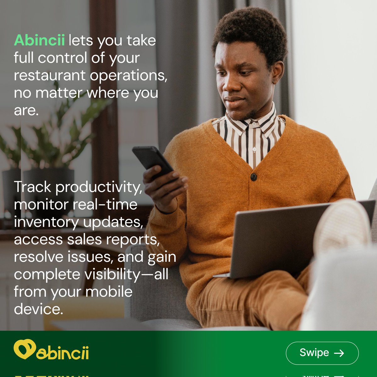 ABINCII_'s tweet photo. Abincii lets you take full control of your restaurant operations, no matter where you are.

With its remote management feature, you can effortlessly maintain profits, cut losses, and manage activities.
.
.
.
📍Visit https://t.co/7LewMcT60Y to know more about Africa’s no 1 RMS https://t.co/0kMiAB66zc