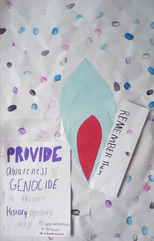 TiptreeYPO's tweet photo. My CITY Youth Group have put together this simple but moving collage to remind us of the horrors of the Holocaust and genocide.

Each coloured fingerprint speaks of the uniqueness of us all. We must ensure history never ever repeats itself.
#HMD2025 #forabetterfuture https://t.co/IeiBXjVfLF