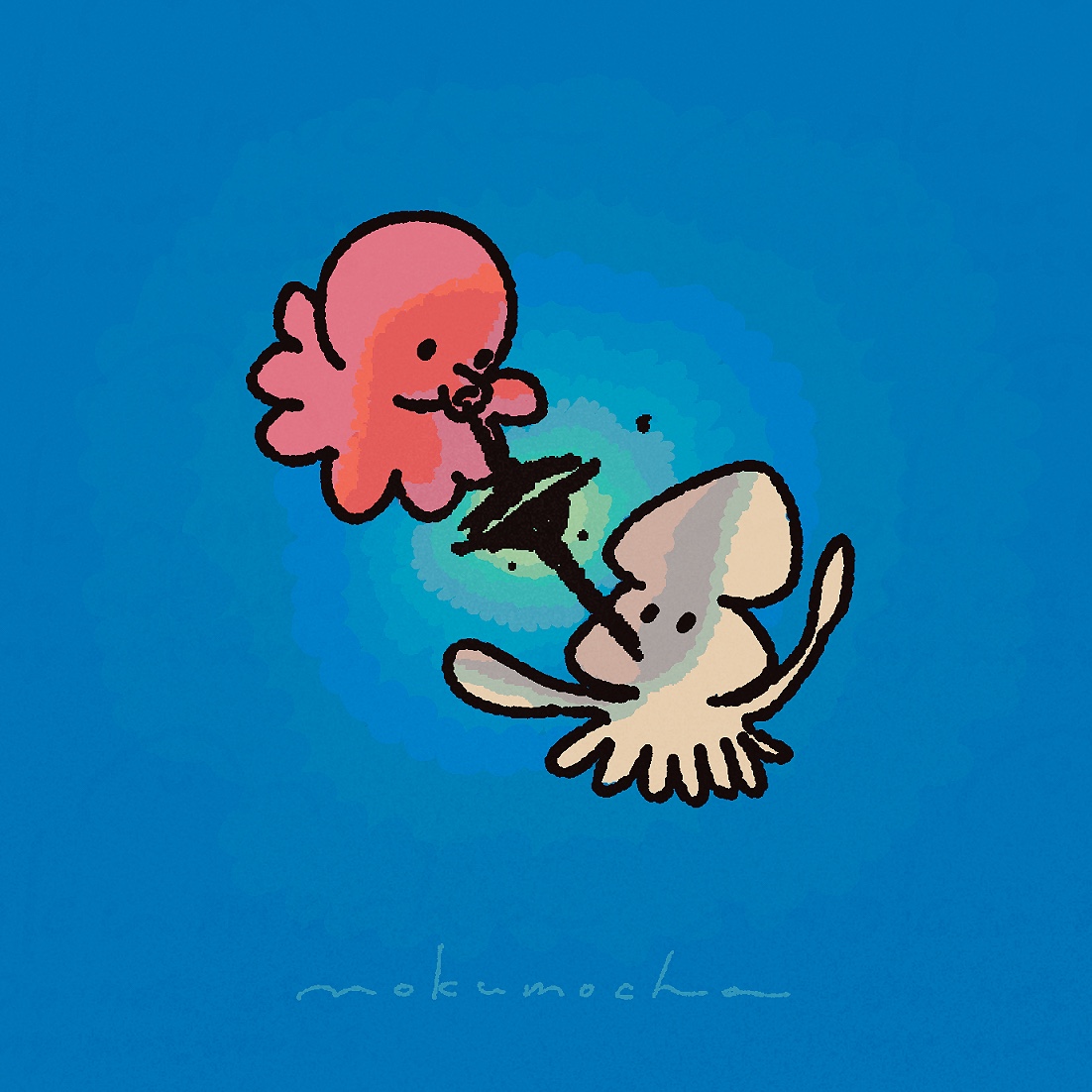 たこといかの争い🐙🆚🦑

#illustration #イラスト