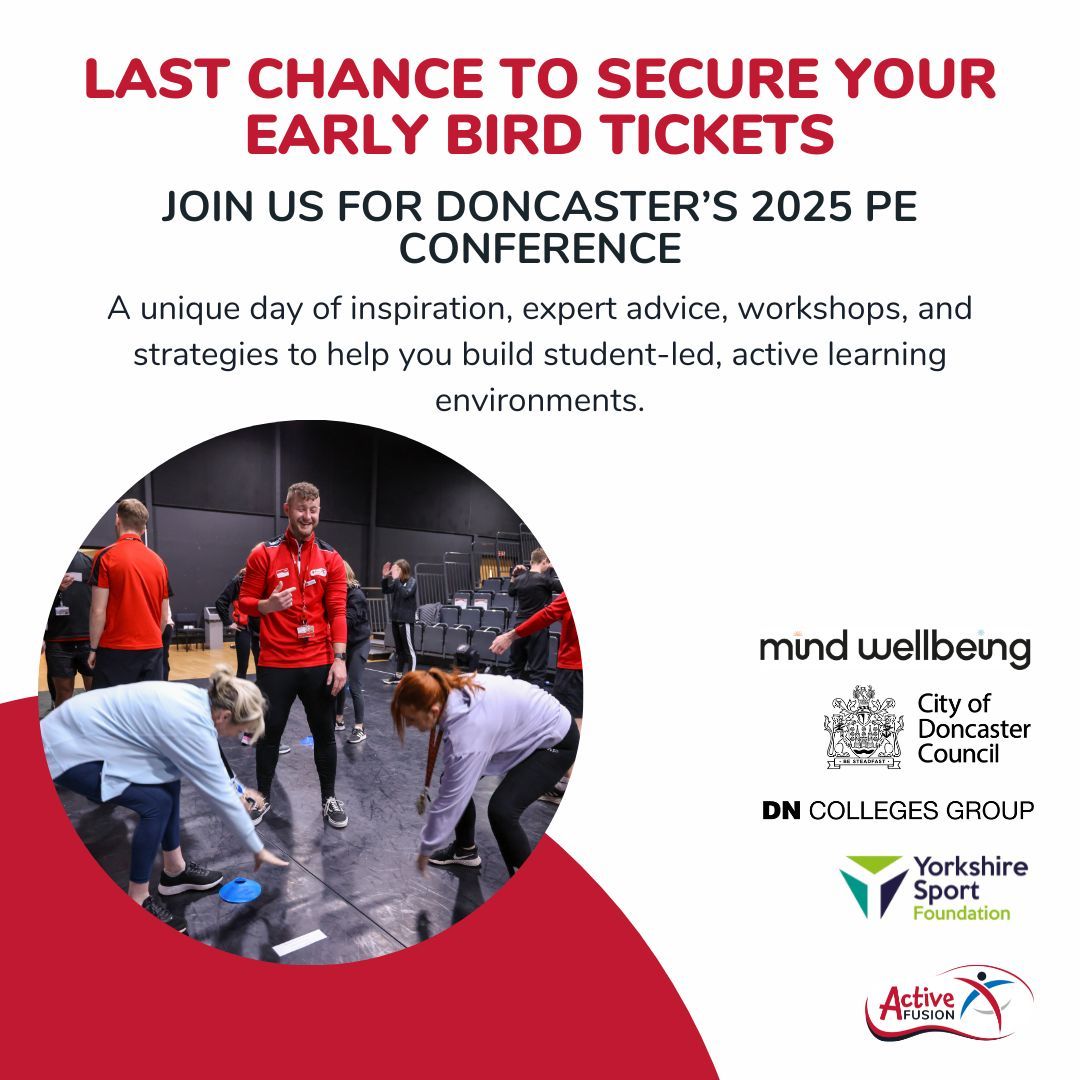 Active Fusion (@active_fusion) on Twitter photo TIME IS RUNNING OUT! β³
Thereβs only a few days left to grab your early bird tickets for the 2025 Doncaster PE Conference β and trust us, you wonβt want to miss this!
Donβt wait β secure your spot now: buff.ly/4fQQtWM
πΈ <a href="/gavinjoynt/">Gavin Joynt</a> TIME IS RUNNING OUT! β³
Thereβs only a few days left to grab your early bird tickets for the 2025 Doncaster PE Conference β and trust us, you wonβt want to miss this!
Donβt wait β secure your spot now: buff.ly/4fQQtWM
πΈ <a href="/gavinjoynt/">Gavin Joynt</a>