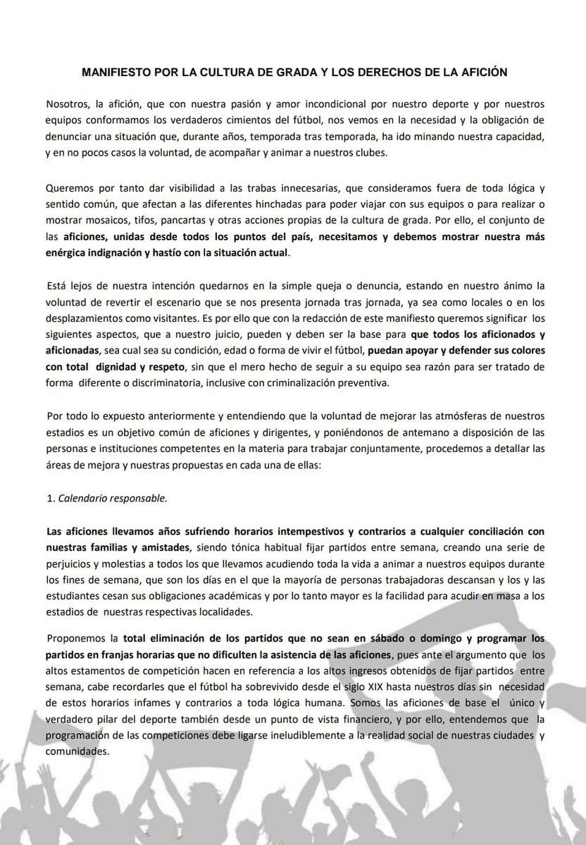 Ligallo1986's tweet image. AHORA O NUNCA!
Todas las aficiones reclamamos #DerechosParaLaAfición y no pararemos hasta conseguirlos.

#FútbolParaTodos