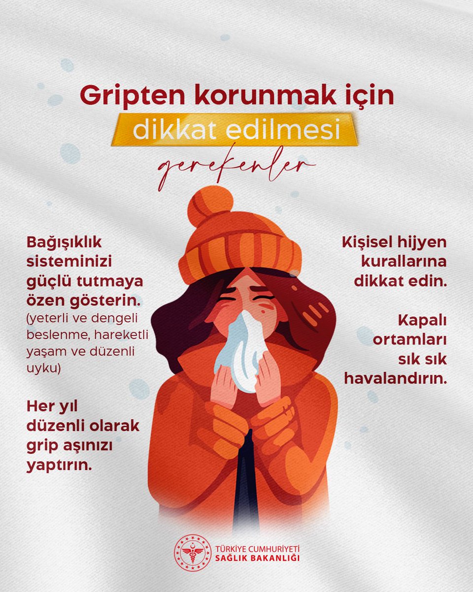 Gripten korunmak için dikkat edilmesi gerekenler 👇🏼