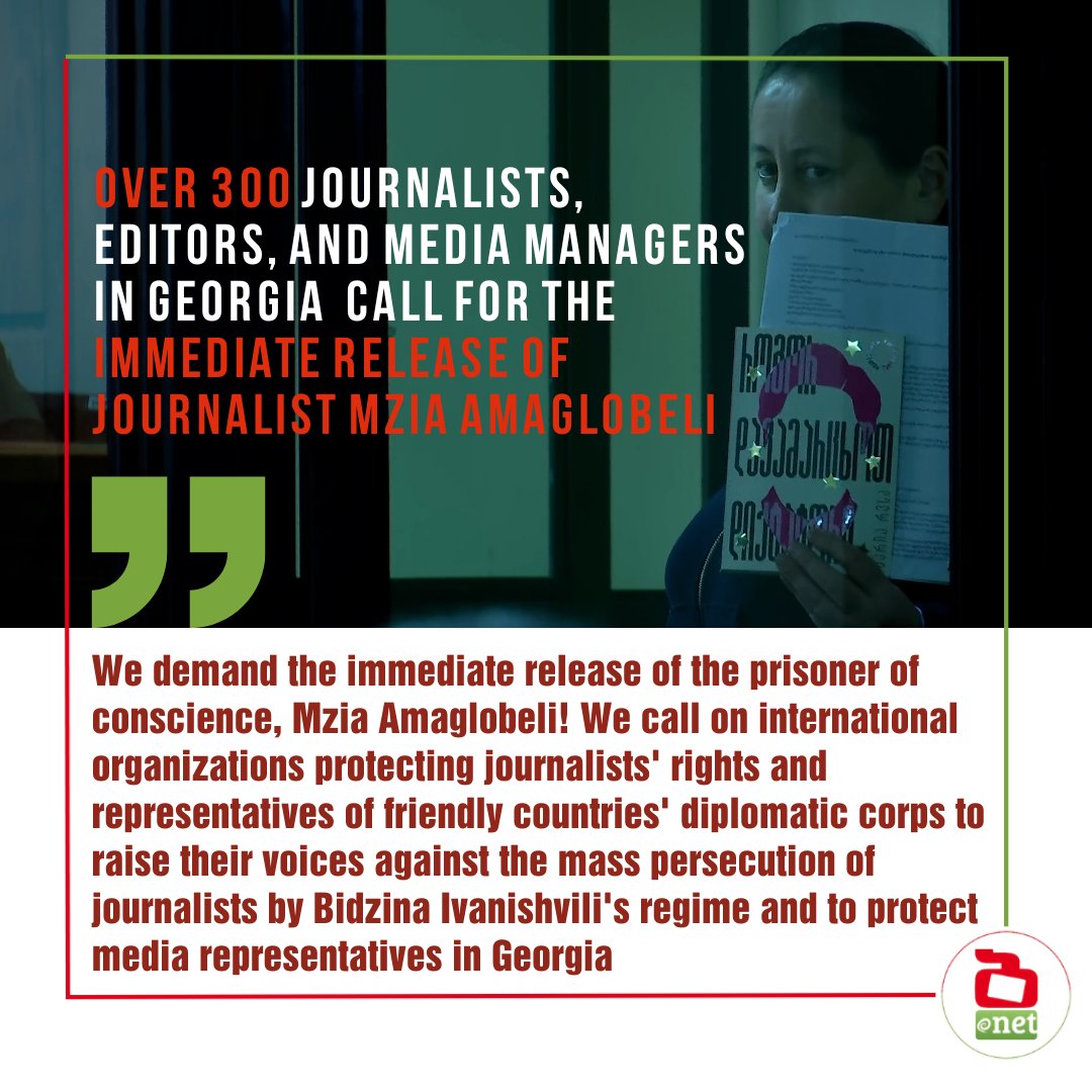 Batumelebi_ge's tweet photo. ⚠️Over 300 journalists, editors, and media managers in #Georgia have issued a joint statement demanding the immediate release of prisoner of conscience @MAmaghlobeli, the founder of the independent media outlets Batumelebi and @netgazeti. 

‼️They also urge the international community to speak out against the widespread persecution of journalists.

#TerrorInGeorgia 
#RepressionInGeorgia 
#MediaUnderCrackdown 
#GeorgiaProtests 
Statement: https://t.co/nEGv3En1Zs