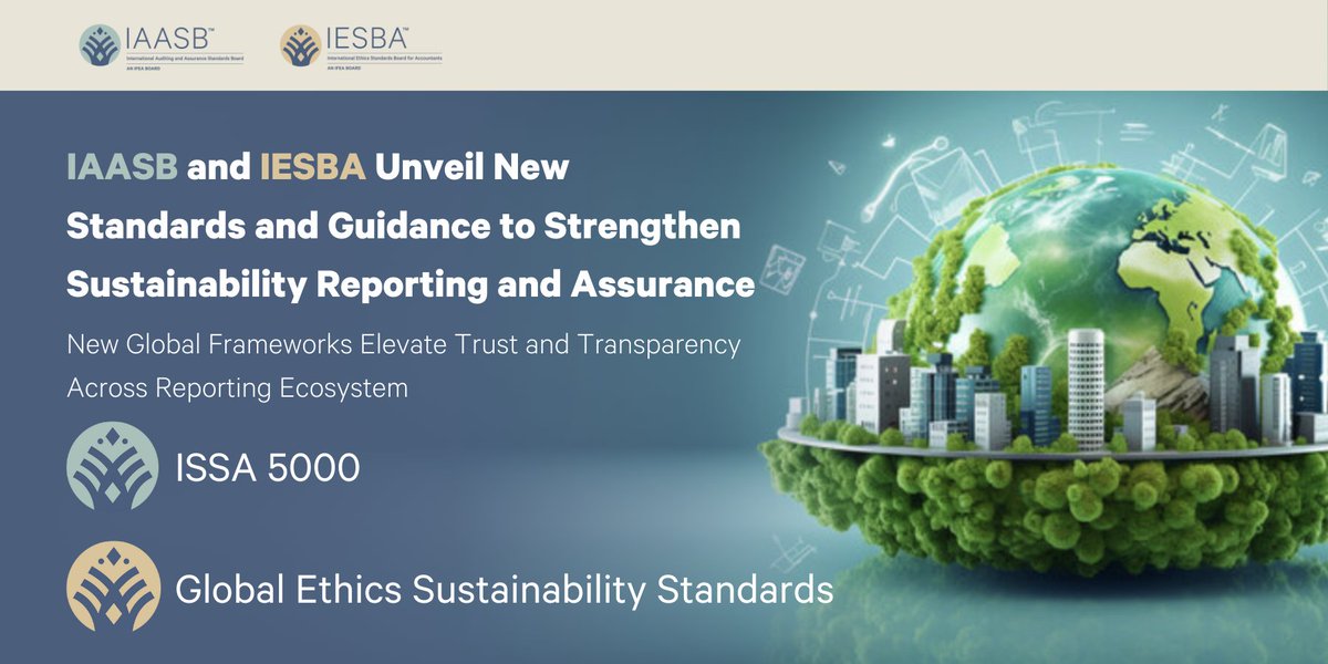IESBA (@ethics_board) on Twitter photo Empowering Trust in Sustainability 🌿✨
Today marks a milestone for #sustainability as the IESBA and the <a href="/iaasb/">jacob allen</a> unveil a unified, integrated campaign to bolster trust in sustainability reporting and assurance. Learn more: ethicsandaudit.org/TrustInSustain… Empowering Trust in Sustainability 🌿✨
Today marks a milestone for #sustainability as the IESBA and the <a href="/iaasb/">jacob allen</a> unveil a unified, integrated campaign to bolster trust in sustainability reporting and assurance. Learn more: ethicsandaudit.org/TrustInSustain…