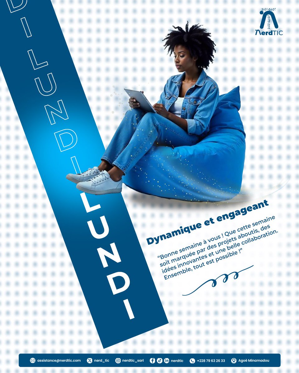 nerd_tic's tweet photo. 🌟 LUNDI ! Une nouvelle semaine commence !
Que cette semaine soit remplie de dynamisme, de créativité et de belles réussites ! Chez NerdTIC, nous croyons que chaque jour est une opportunité de progresser et de collaborer pour aller plus loin.
#nerdtic #transformationdigitale https://t.co/o3rbbPlnNj