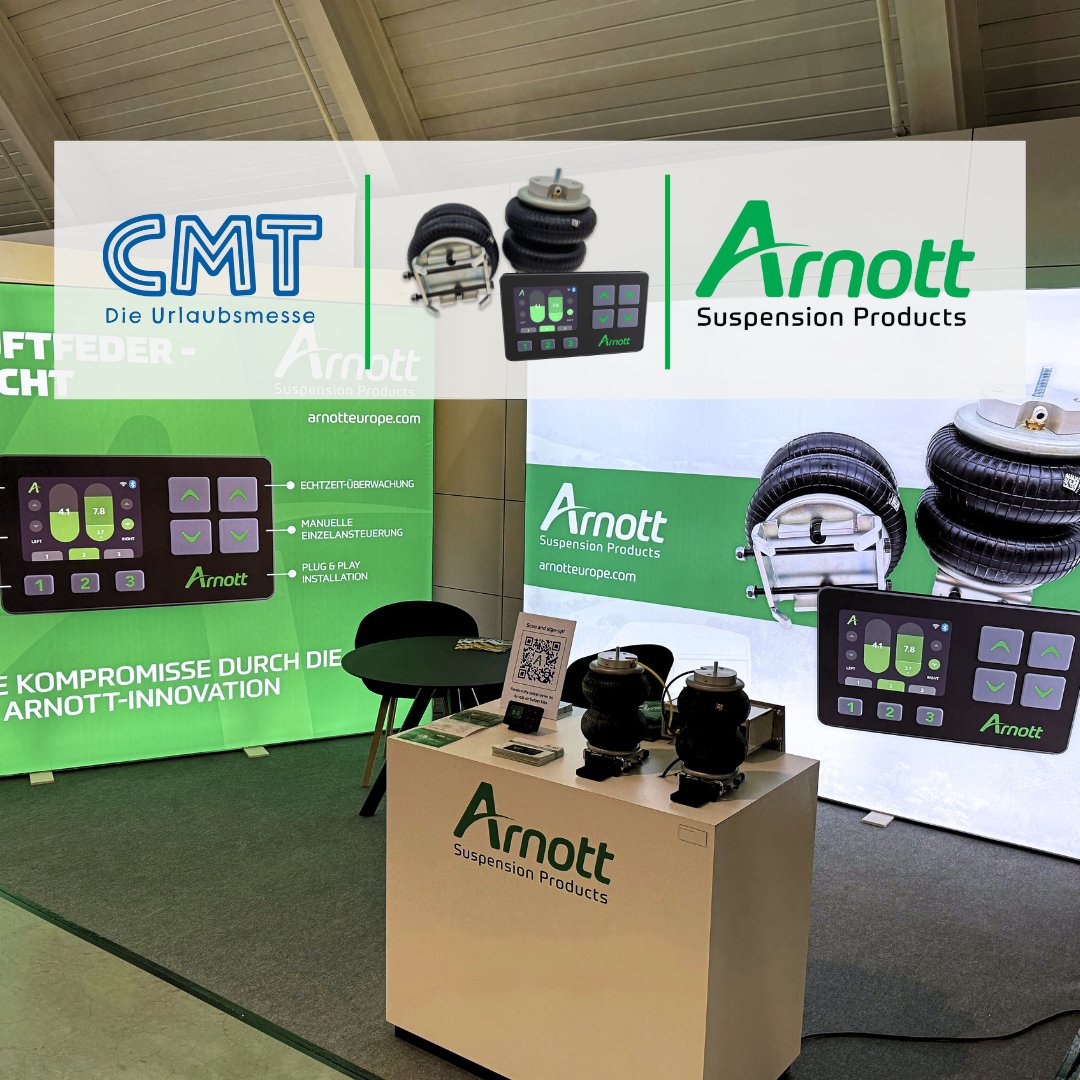 ArnottEurope's tweet photo. The CMT Show at @MesseSTRUSA  was a huge success!

#Arnott proudly showcased its upcoming #AirHelperKits with controller and mobile app for the first time. 

Subscribe to our #LCV Newsletter for more #AirHelper kit updates:
https://t.co/5FrxBxmRwx

 #Motorhomes #Suspension https://t.co/xNx4PbsHMd