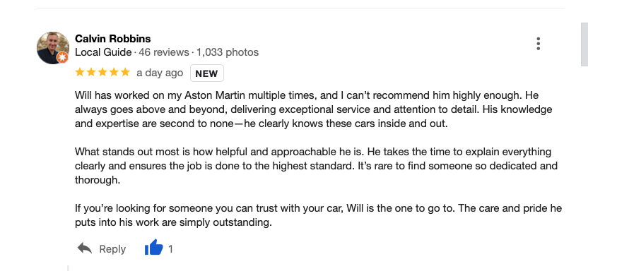 Amazing review from one of our customers. Thank you!  ❤

We really do care about what we do. #review #hardwork #astonmartin