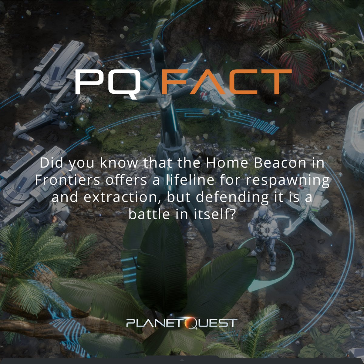 JoinPlanetQuest's tweet image. #PQFact time! 🔍

Did you know that the Home Beacon in Frontiers offers a lifeline for respawning and extraction, but defending it is a battle in itself?

Let’s just say that alien creatures don’t take kindly to manmade constructs being placed on their territory 😜

So, if you
