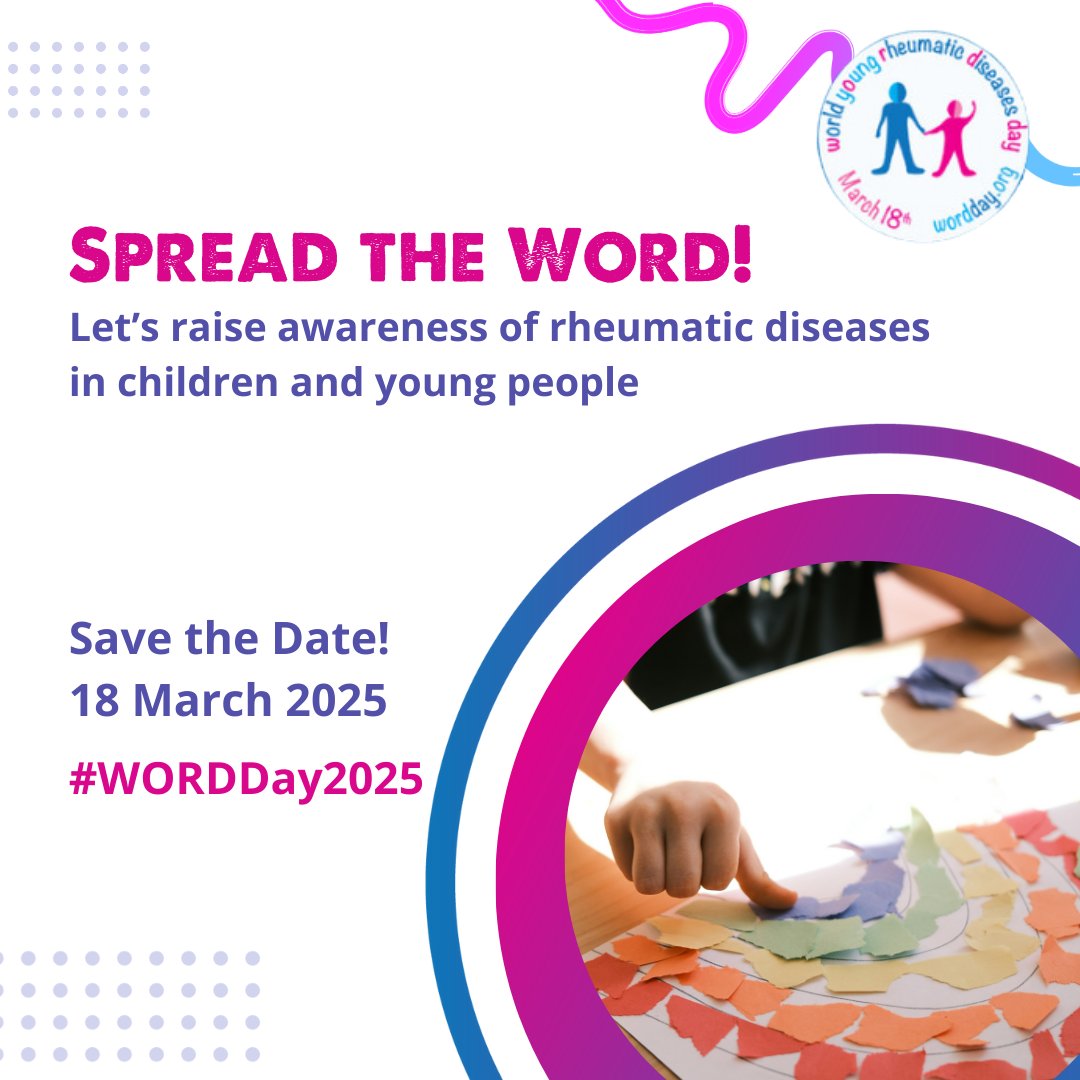 Mark your diary for World yOung Rheumatic Diseases (WORD) Day 2025!
We’ll be raising awareness from now until Tuesday 18 March so be sure to join us on the way #WORDday2025.
Visit the WORD Day website to find out more! wordday.org
#ChronicIllness #Spoonie #SpoonieLife
