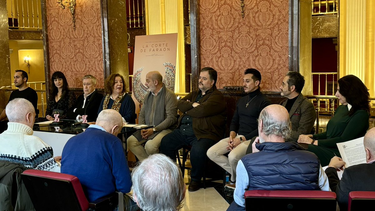TeatroZarzuela's tweet photo. Rueda de prensa de ‘La corte de Faraón’ 😍
#Estrenamos este miércoles y no podemos estar más felices con esta #producción 🙏🏻🧿
@culturagob @INAEM_Cultura https://t.co/88aPad1YKn
