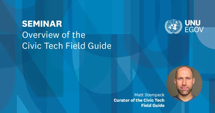 Superbloom @sprblm@mastodon.design (@sprblm_) on Twitter photo Join Matt Stempeck from <a href="/civictechguide/">Civic Tech Field Guide</a> who will be giving an overview of OS project, Civic Tech Field Guide tomorrow, January 28 at <a href="/UNUniversity/">UN University</a> between 10am and 11am Lisbon time.
For more info and to register: unu.edu/egov/seminar/o… Join Matt Stempeck from <a href="/civictechguide/">Civic Tech Field Guide</a> who will be giving an overview of OS project, Civic Tech Field Guide tomorrow, January 28 at <a href="/UNUniversity/">UN University</a> between 10am and 11am Lisbon time.
For more info and to register: unu.edu/egov/seminar/o…