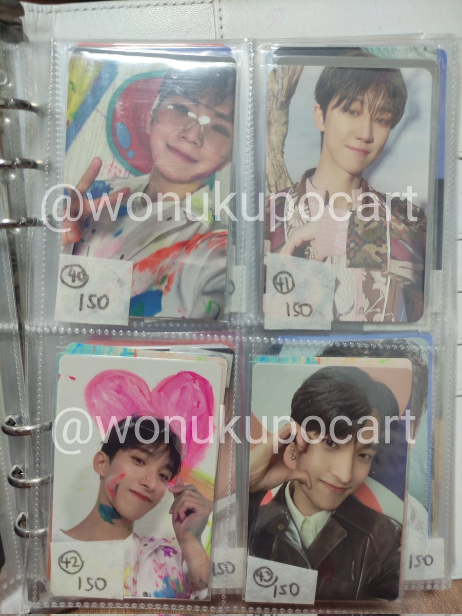 wonukupocart's tweet photo. 【WTS LFB/WTT LFT PH only🇵🇭】

SEVENTEEN assorted official PCs/trading cards &amp; album inclusions 
 ・prices on pic
・open for trade (Wonwoo equivalents)
・MOP: BPI/Rbank/Gcash/Maya
・MOD: J&amp;T/LBC/SDD (Metro Manila only)
・can do meet up (Ortigas/Makati area)
*based in Pasig City https://t.co/1c7UJcZ04G