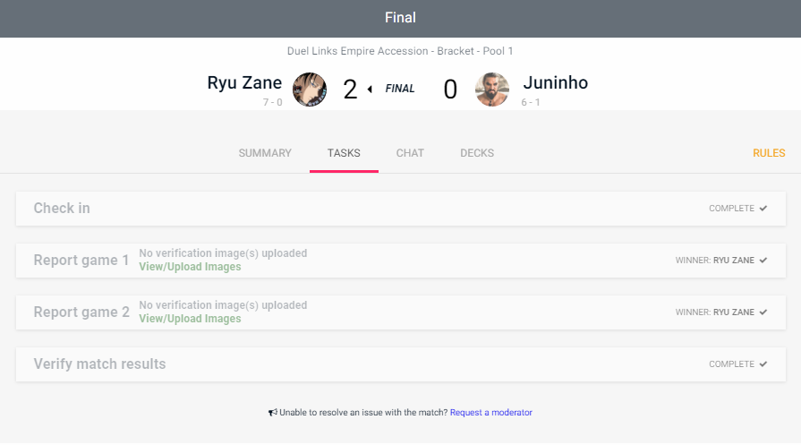 7-0 and CHAMPION!!!!! 🥇 of Duel Links Empire Accession #50 <a href="/GrandHarrier/">GrandHarrier</a>
start.gg/tournament/due…
It was a very difficult torney especially knowing that i had to defeat my bro Eren, L-Ikan and Juninho in order to win it.