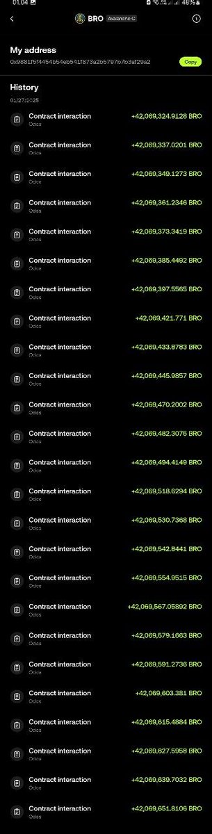 eqiπ§πΌββοΈ (@sean_nako) on Twitter photo <a href="/cryptojack/">CryptoJack</a> Keep it slow and steady, bro. 42069000 coming in smooth, testing the waters first.
When the time comes, weβll blow it up together! π
Patience and consistency are the keys.
Hodl $BRO, trust the journey.
$BRO on avax πΊ
CA : 0x42069000770c482fEd048e1Da03A5f82773abD69 <a href="/cryptojack/">CryptoJack</a> Keep it slow and steady, bro. 42069000 coming in smooth, testing the waters first.
When the time comes, weβll blow it up together! π
Patience and consistency are the keys.
Hodl $BRO, trust the journey.
$BRO on avax πΊ
CA : 0x42069000770c482fEd048e1Da03A5f82773abD69