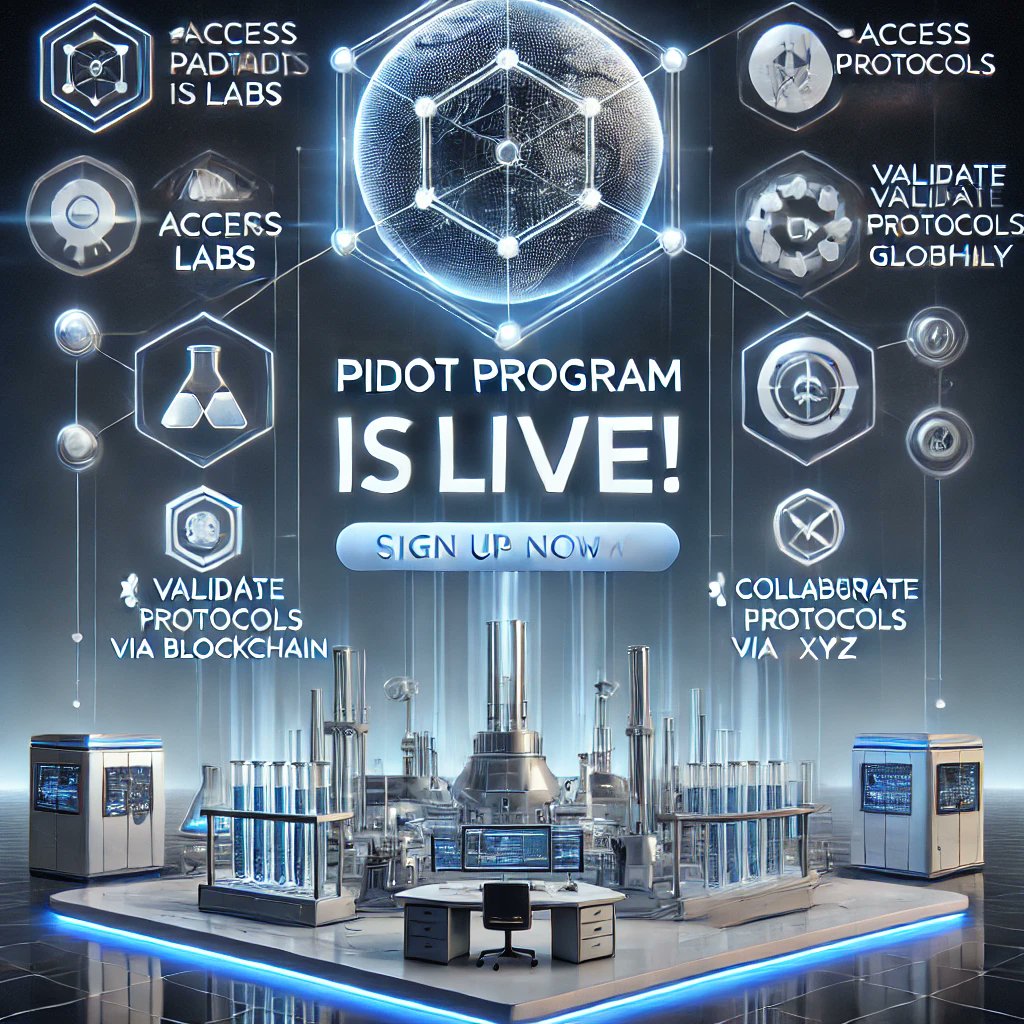 OpenLabX_xyz's tweet image. 🚀 OpenLabX Pilot Program is LIVE!
🔍 Access advanced labs
🔗 Validate protocols via blockchain
🤝 Collaborate globally
🌐 Be part of the future of science.
Sign up now 👉 openlabx.xyz