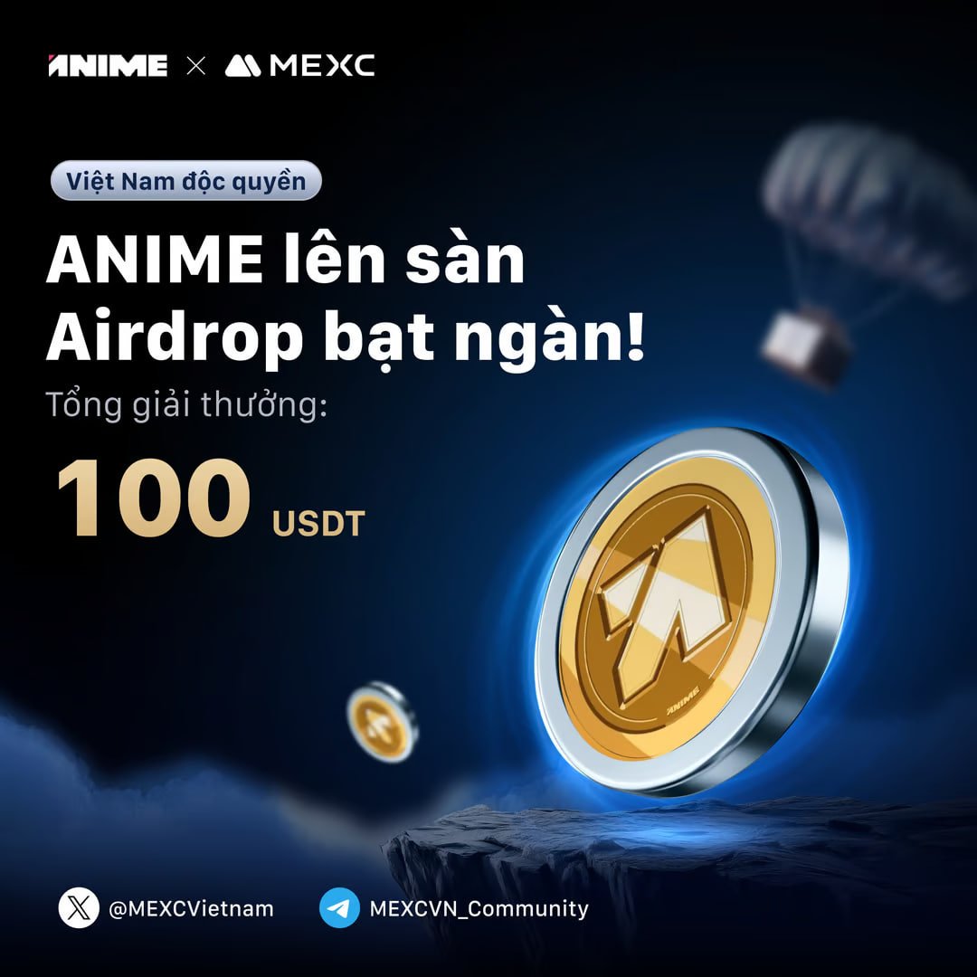 MEXCVietnam's tweet photo. 🌊MEXC Việt Nam độc quyền: ANIME lên sàn - Airdrop bạt ngàn 

🔔 Chia sẻ thông tin và tham gia ngay để có cơ hội chia sẻ 100 USDT

🗓 Sự kiện kéo dài đến hết ngày 31/01/2025

✍️ Thể lệ sự kiện:
1. Tham gia giao dịch ít nhất 5,555 USDT Futures token ANIME
2. Hoàn thành các thử thách form yêu cầu 

👉 Điền form thông tin này: https://t.co/clj91vBz9U