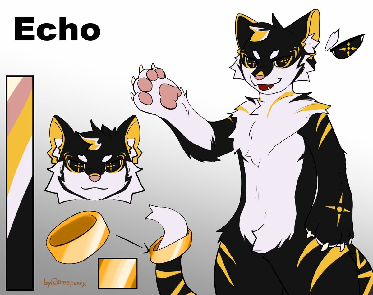 _AnonymousEcho_'s tweet image. First ever official art of my Fursona! Their name is Echo!
I love them so much! Looking at them makes me so happy~
#fursona #furryartwork #furryarts