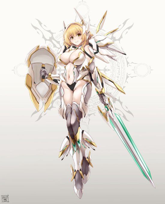 Skebにてご依頼者様の子の装備デザインさせて頂きました。
ファンタジーとメカの中間みたいなイメージですね。
ありがとうございました! 