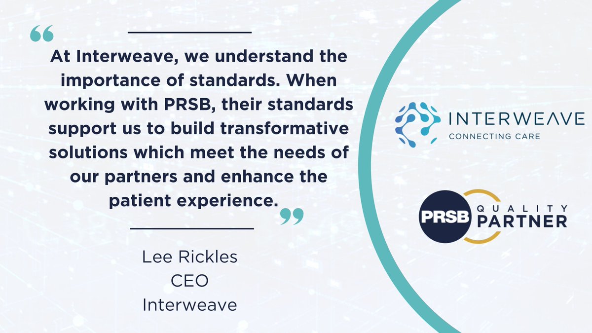 ProfRecordSB's tweet photo. 📢We're excited to announce that @InterweaveDigi has just become conformant with our Core Information Standard for #SharedCareRecords, enabling more consistent way to support people as they move around care settings!
🔗Find out more: https://t.co/1YXLzw5WEE https://t.co/zRKjtZyai1
