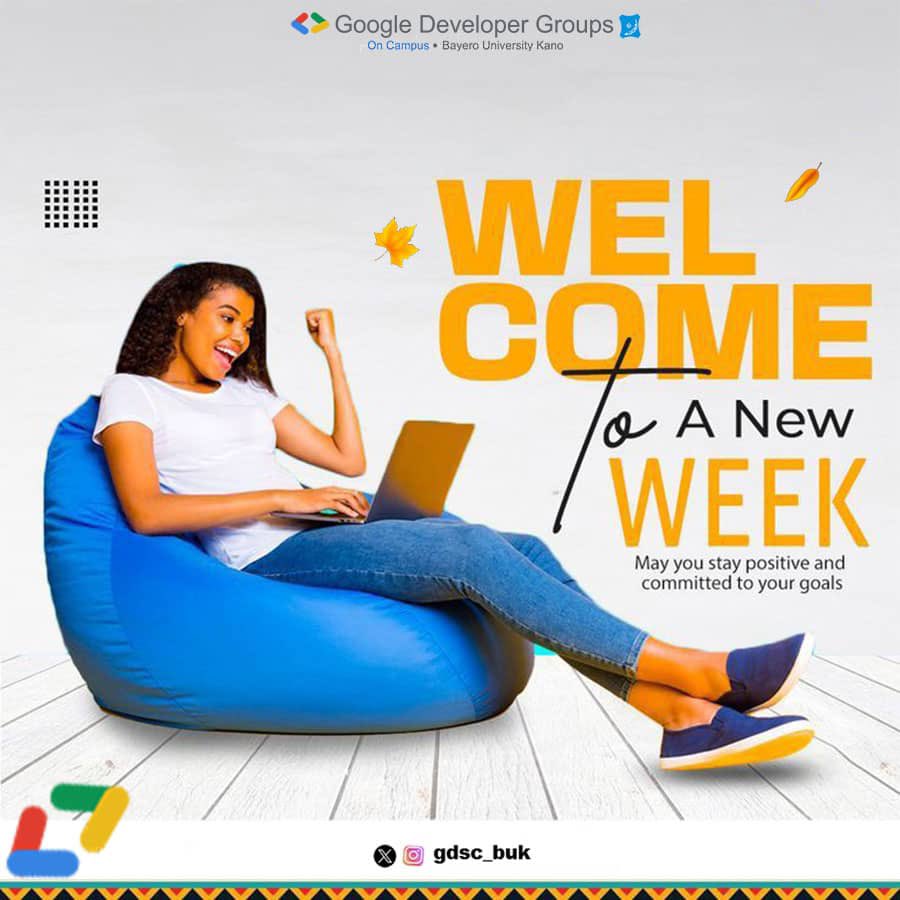Welcome to a new week! 🚀
Stay positive, stay committed, and keep building towards your goals. 💡
Let’s make this week productive and impactful! 💐 
#GDGOnCampus #MotivationMonday