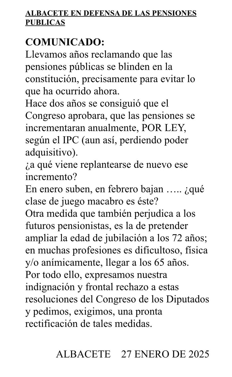 La dignidad <a href="/Def_PensionesAB/">Albacete en Defensa de las Pensiones Públicas</a>.