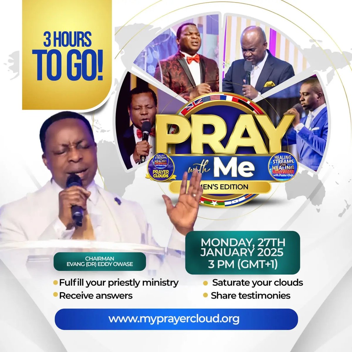 healingschool's tweet image. 🕒 3 HOURS TO GO
🙏 PRAY WITH ME ON THE HEALING STREAMS PRAYER CLOUD- MEN'S EDITION

Fill up the clouds and make power available for the upcoming March 2025 Healing Streams Live Healing Services with Pastor Chris!

Activate your prayer cloud myprayercloud.org

#PrayWithMe