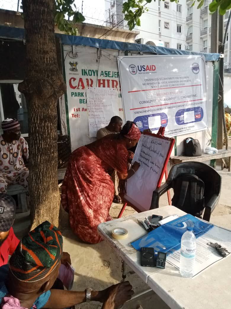 LACSOP's tweet photo. Lady Vicky @LACSOP leads the Community Water Committee to establish their issues, prioritization, and planning for the #ClaimForWASH project on Saturday, 25th January 2025. This project is supported by @USAIDNigeria
#lacsop
#lacsopcares
@Chemonics
#cwc
#cleanwaterforall https://t.co/nKmI57ARTY