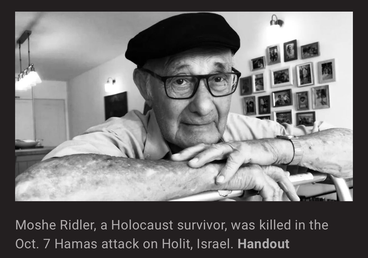 SarahFantl's tweet image. Wer in den vergangenen fast 16 Monaten nichts zu den israelischen, jüdischen Geiseln gepostet hat, der hält sich bei #weremember heute besser zurück: 

Am 7.10. wurden Shoa-Überlebende und ihre (Ur)Enkel getötet und/oder verschleppt. 
Auf dem Foto sieht man Moshe Ridler (91), der…