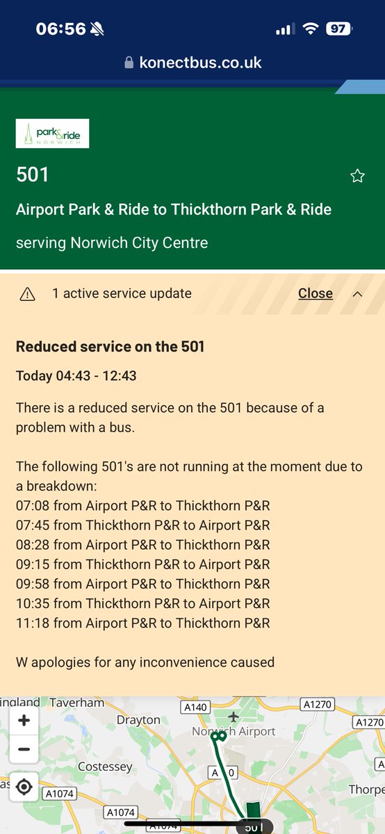KathrynPells's tweet photo. @konectbuses whatever is happening? Every day, you’re on a reduced service. Missing out the buses people rely on to get to work! https://t.co/5t8H9rx6t3
