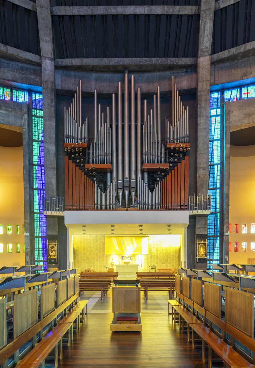 In 1960, architects worldwide were invited to design a Roman Catholic Cathedral for Liverpool.

Sir Frederick Gibberd's winning design was completed in 1967.

The interior features spectacular stained glass windows and numerous modern works of art.