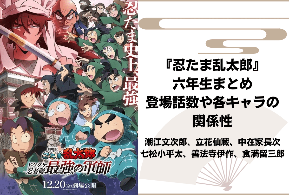 『#忍たま乱太郎』“六年生”まとめ

六年生の登場話数や各キャラクターの関係性をご紹介！

animatetimes.com/news/details.p…