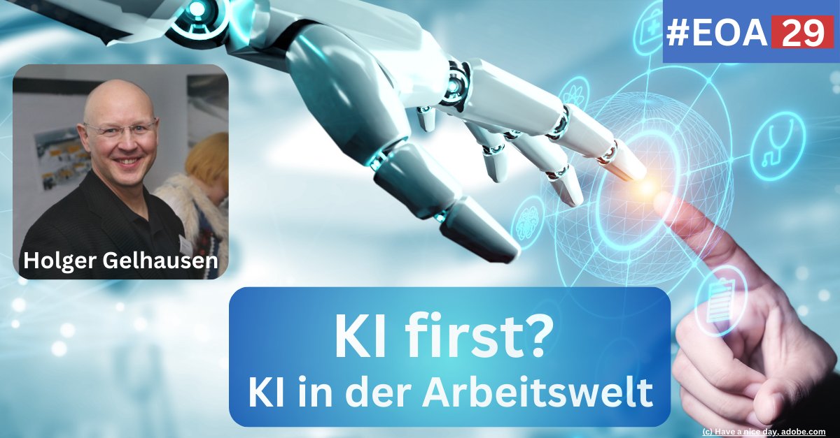 KI first?
Wie können Assistenten wie #NotebookLM bei der Arbeit, #Softwaregenerierung, #Automatisierung oder #Contentkreation operativ und prozessual unterstützen? Darüber Detlev Artelt und Michael Reischer mit dem Gast Holger Gelhausen.

#workspace #efficiency