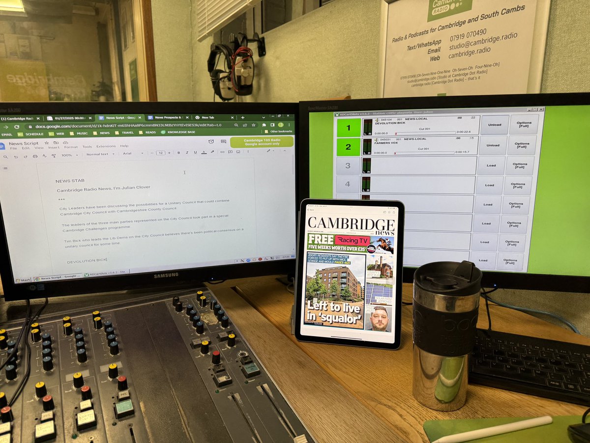 Julian Clover (@julianclover) on Twitter photo Good Morning! On Cambridge Breakfast, Cambridge Devolution, Protesting Farmers, United win at the Abbey. Great Music and the Inch. <a href="/CambridgeRadio/">Cambridge Radio</a> from 7. Good Morning! On Cambridge Breakfast, Cambridge Devolution, Protesting Farmers, United win at the Abbey. Great Music and the Inch. <a href="/CambridgeRadio/">Cambridge Radio</a> from 7.