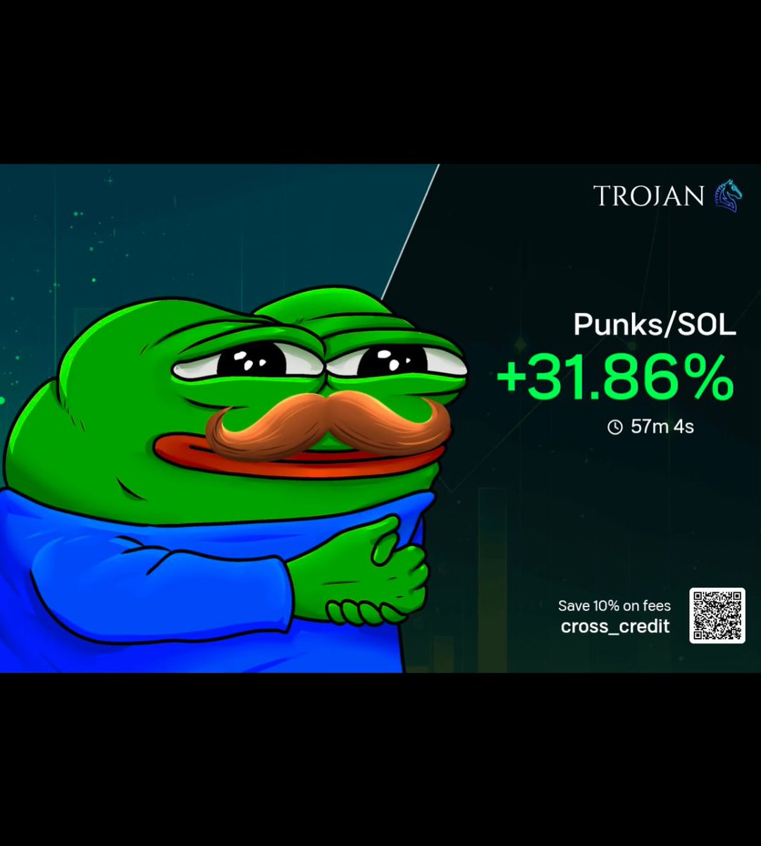 cross_credit's tweet photo. @TrojanOnSolana #TROJANSNIPER 31.86% Punks/SOL 📈 https://t.co/MYQzQCTtUI