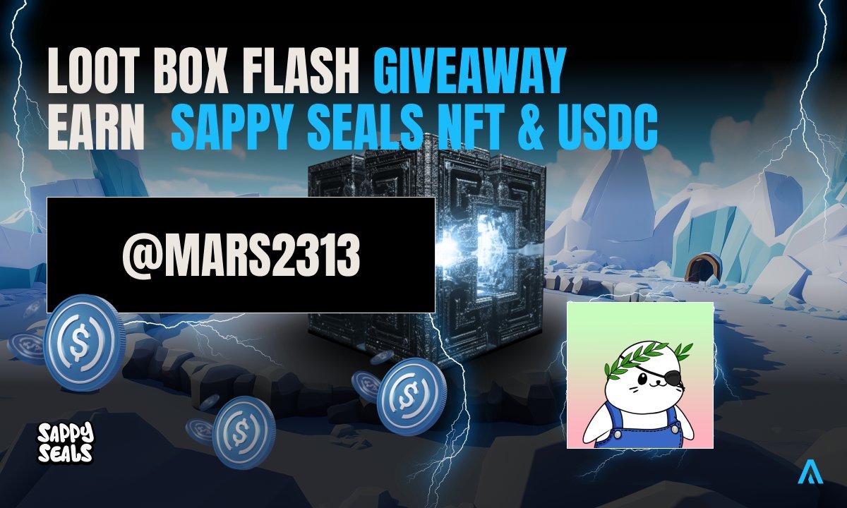 🔥🔥 #Giveaway 
<a href="/AgoraHub_io/">Agora - Web3's Opportunity Arena</a>

Flash Loot Box SAPPY SEALS le 31/01 à 17h CET !
🎁 Récompenses : 2 NFTs 
@SappySealsNFT
 &amp; 27 500 $ USDC
✨ 3 loot boxes à gagner !
1️⃣Suivez <a href="/AgoraHub_io/">Agora - Web3's Opportunity Arena</a>  &amp;  <a href="/mars2313/">Mars2313</a> 
2️⃣Like &amp; Retweet
3️⃣Tag 2 amis
📅 TAS : 28/01 à 18h CET
👉 bit.ly/3PL3hm4