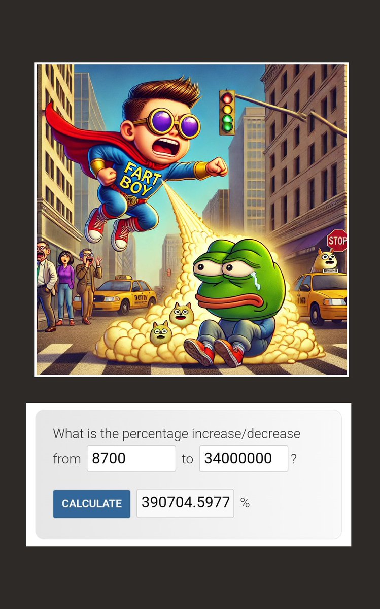 Coins_Kid's tweet photo. Every coin is down in the last few weeks but #fartboy is up like a BOSS!! 

$8.7K Market Cap to $34M Market Cap +390K% Increase 👊

This thing could go all the way, I wish the #fartboycrew the best of luck.

 #solana #memecoin 

P.S 
I'M NOT SELLING, your not getting my farts 🤣 https://t.co/NN5NiUkeHJ
