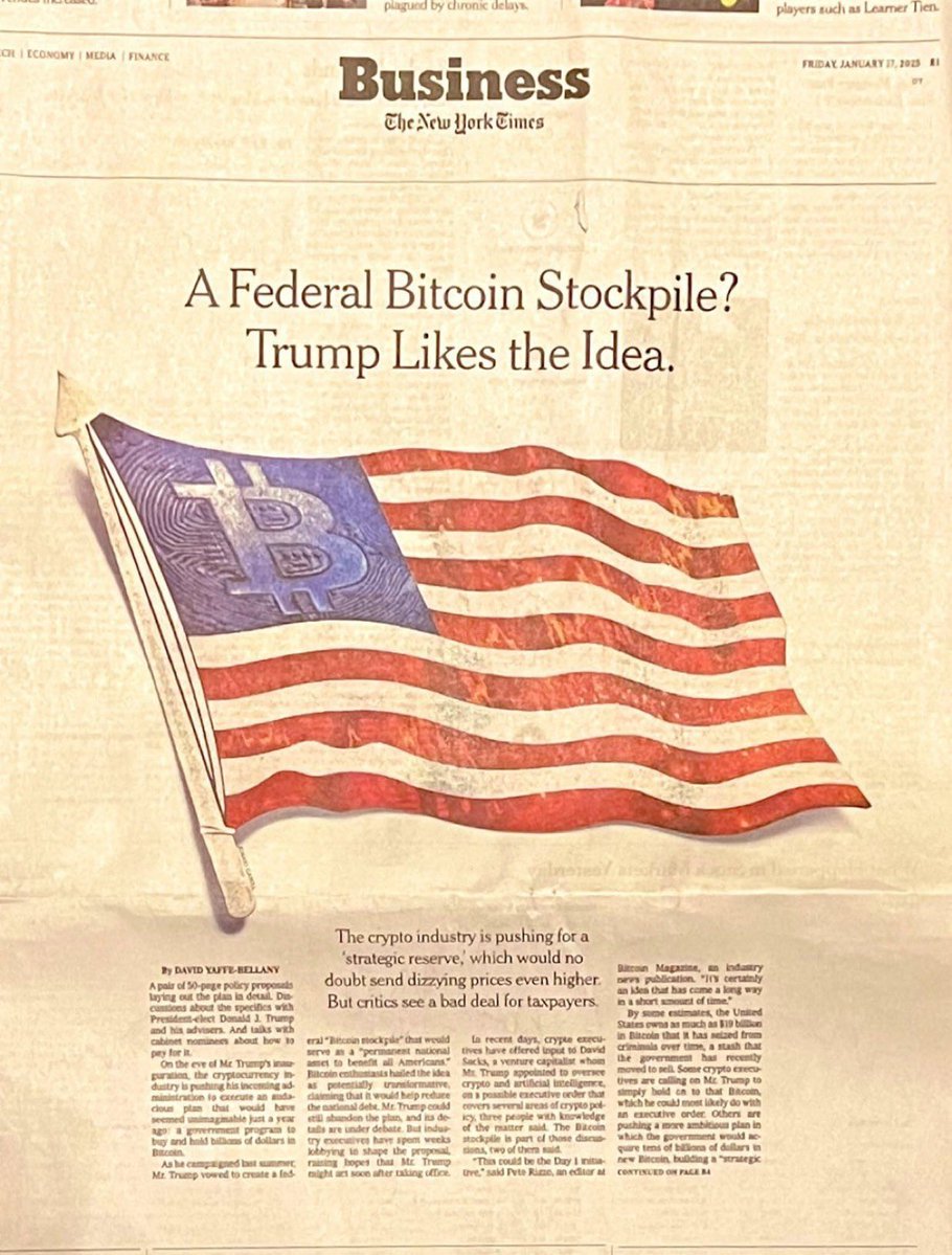 🇺🇸NYタイムズが「トランプは連邦政府の #Bitcoin 備蓄という考えを気に入っている」という記事を掲載

こんなこと日本じゃありえないし、あったとしても話題にならない🤣

h/t: <a href="/BitcoinMagazine/">Bitcoin Magazine</a>
