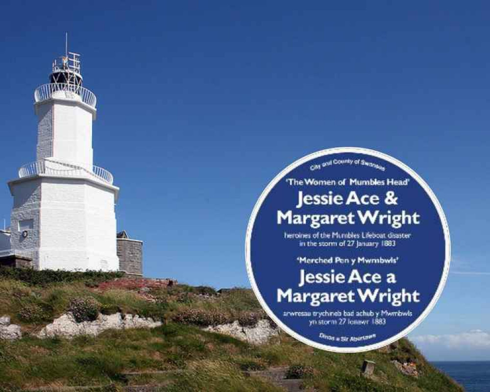 Women of the Day are Jessie Ace (1860-1936) and Margaret Wright (1854-1933) of Mumbles, Wales. It’s their day because OTD in 1883, they pulled two drowning lifeboatmen out of the sea at Mumbles Head during a raging storm, but you wouldn’t know that if you’d read the RNLI report.