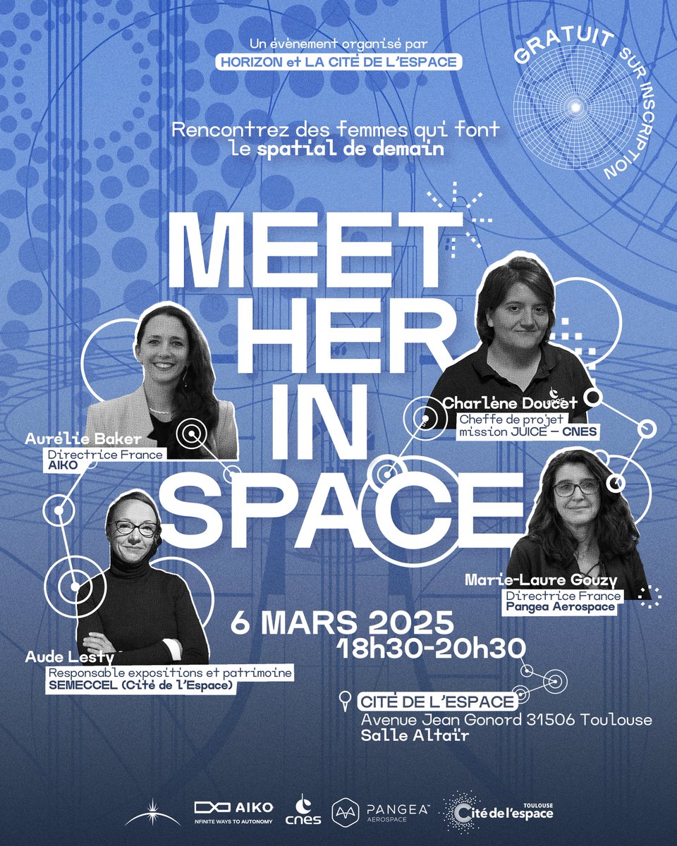 CiteEspace's tweet photo. Meet her in space ! 🪐

C'est LA table ronde à ne pas manquer ! À l'occasion de la journée internationale des droits des femmes, rencontrez quatre femmes du spatial pour tout savoir sur leur place dans un milieu où la parité évolue !

📅 6/03 - 18h30
🎟️ Gratuit, sur inscription https://t.co/3UwNUsQs6c
