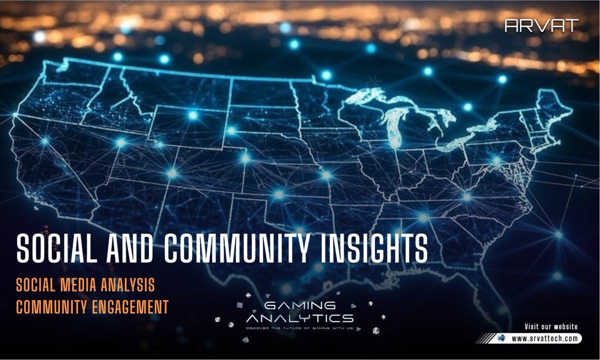 TechArvat's tweet image. Build stronger player connections with ArvatTech’s Social and Community Insights. Analyze trends, foster engagement, and grow your gaming community. #CommunityInsights #SocialAnalytics #PlayerEngagement #ArvatTech
