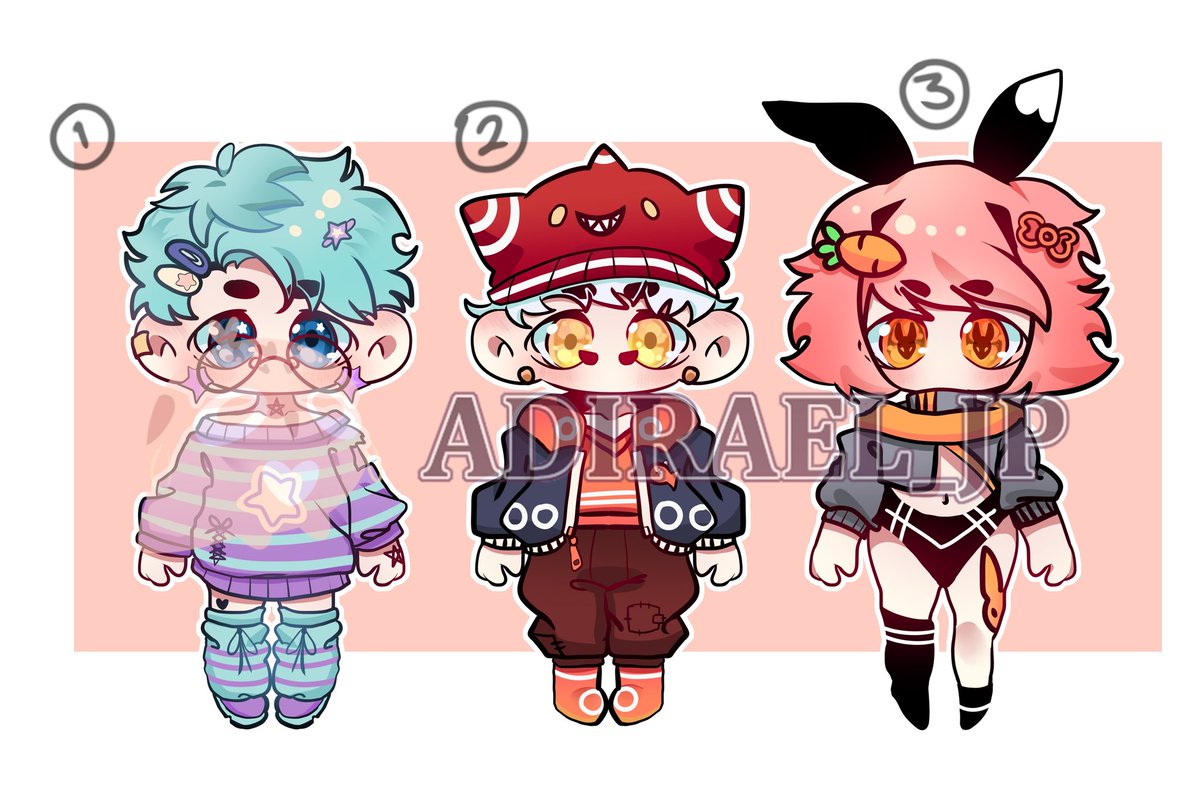 AdiraelJP's tweet image. Adopts disponibles ✨
Me ayudan compartiendo 

$10USD cada uno 👀🩷

#adoptopen #chibiadopt #digitaladopt #openadopt #adoptart #desing #chibi #opencommission